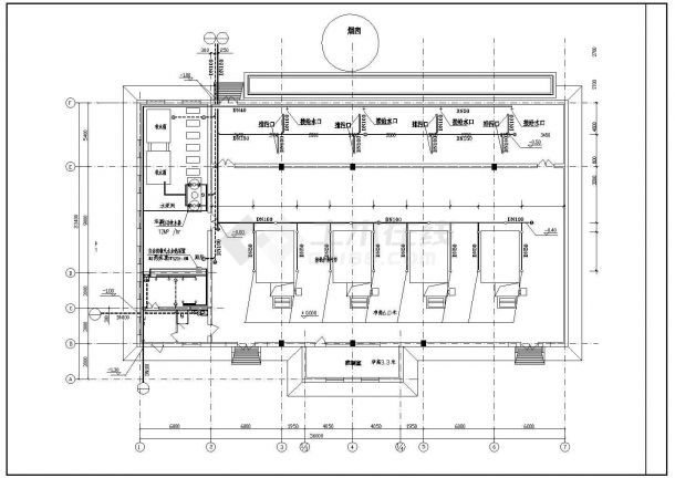 湖北某地区锅炉房暖通设计cad图纸-图一