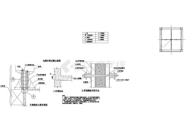 三里河二区塔台住宅楼工程施工电梯井筒cad图，共四张-图一