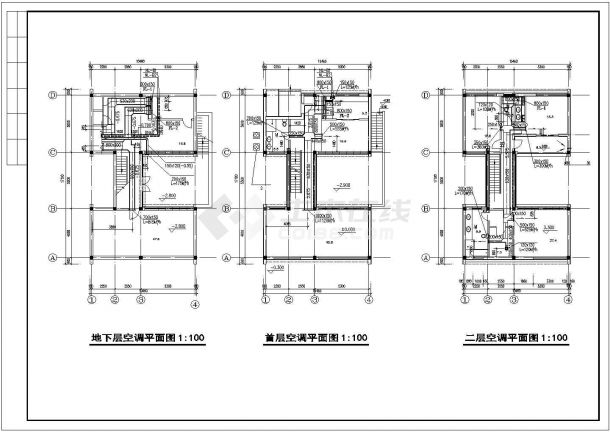 别墅建筑空调系统设计施工图（含给排水设计）-图一