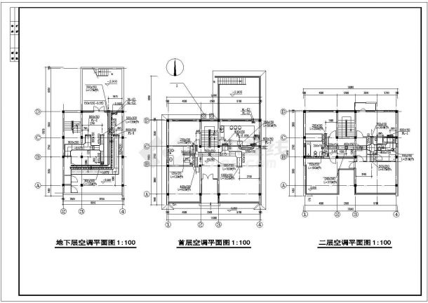 别墅建筑空调系统设计施工图（含给排水设计）-图二