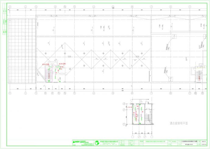 酒店工程夹层与顶层照明平面图CAD_图1
