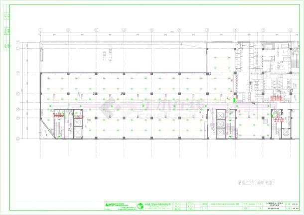 酒店工程夹层与顶层照明平面图CAD-图二