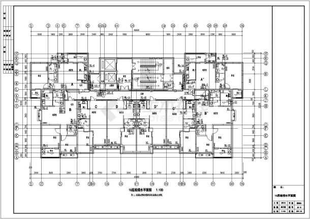某十六层老年公寓给排水设计施工图-图一