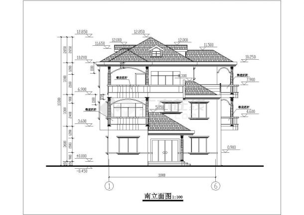 某三层别墅扩出图全套建筑结构设计图-图一