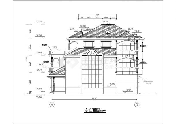 某三层别墅扩出图全套建筑结构设计图-图二