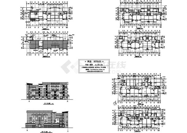 【4层】住宅楼建筑施工方案设计cad图，共八张-图一
