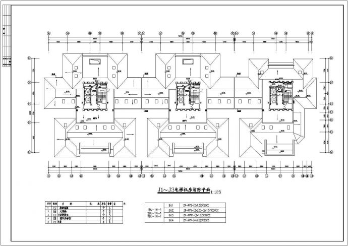 某地区住宅楼屋面层电气设计施工图_图1