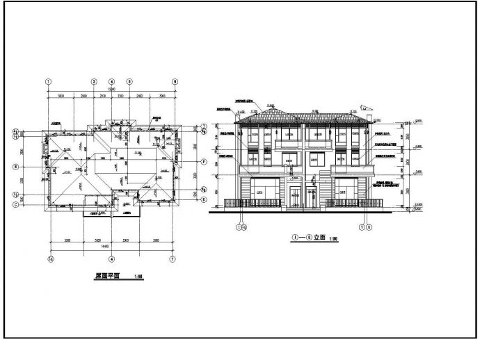 某地区地下1地上3层双拼别墅设计图_图1