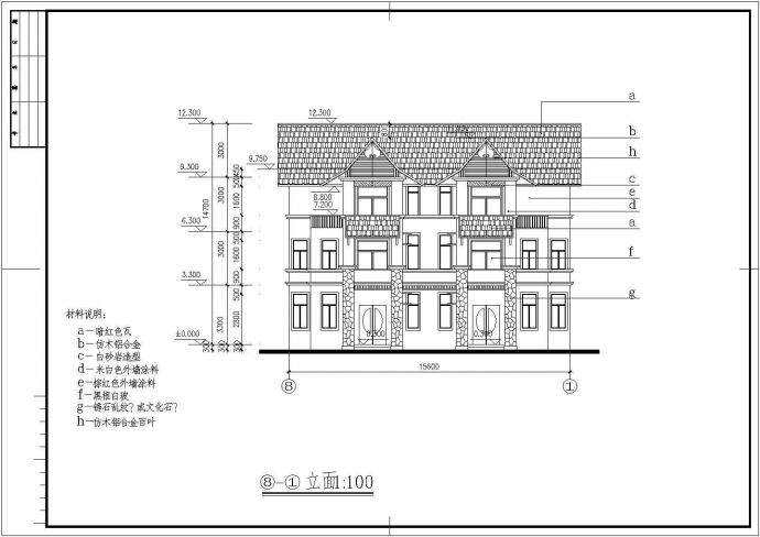 某地区三层双拼别墅建筑设计图（含楼梯图）_图1