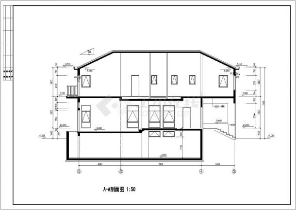 某地区二层双拼别墅建筑设计施工图-图一