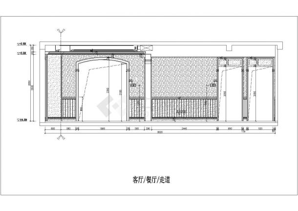 【天津】田园风格三室两厅样板房室内装修设计施工图-图一