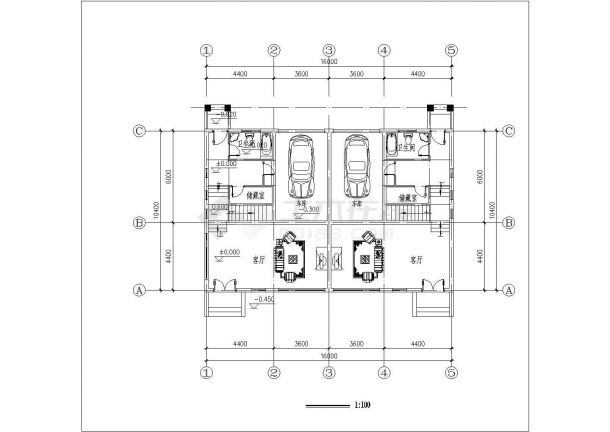 某地区三层带夹层双拼阁楼别墅设计图-图二