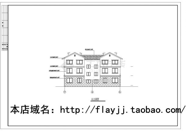 某地区二层双拼阁楼别墅设计图（含详图）-图二