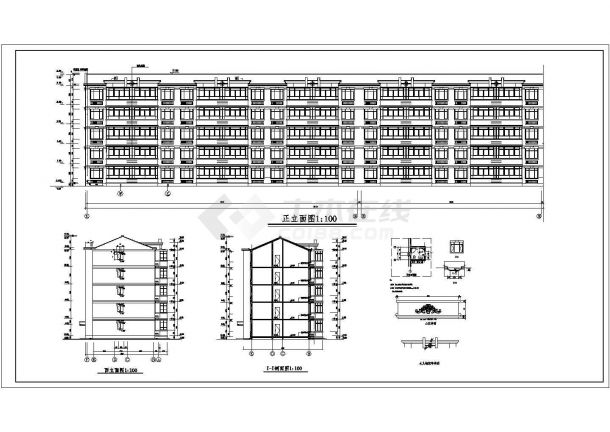【乌海市】住宅小区五层砖混结构住宅楼建筑、结构、水电施工图-图一