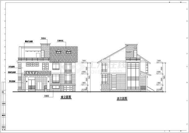 某地多套不同户型别墅建筑施工图纸-图一