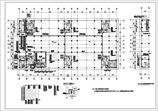 某地区电气设计首层平面CAD施工图-图一
