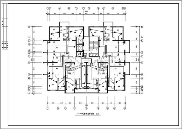 某地17层住宅楼电气设计施工图纸-图二