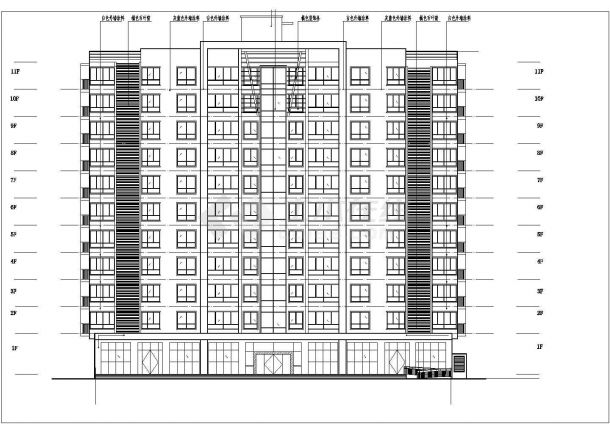 某市大型公寓详细建筑施工图（全套）-图二