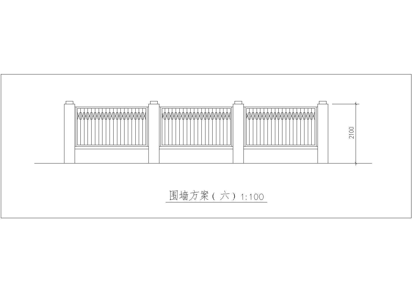 徐州市郊区某厂房围墙方案建筑设计图