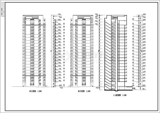 天津市市区某处高层住宅及会所CAD建筑图-图二