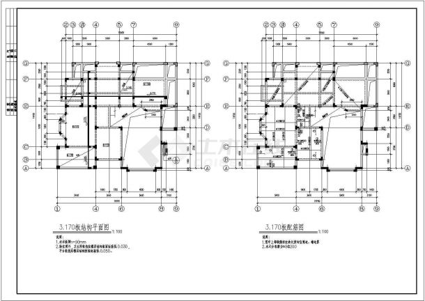 某地区三层别墅方案建筑结构施工图-图二