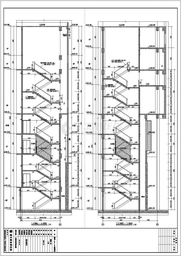 某复杂型楼梯建筑、结构全套施工图-图一