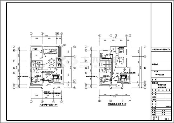 某地区三层居民住宅电气设计施工图-图二