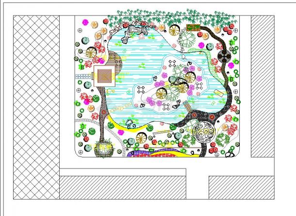 某庭院园林平面规划布置图-图二