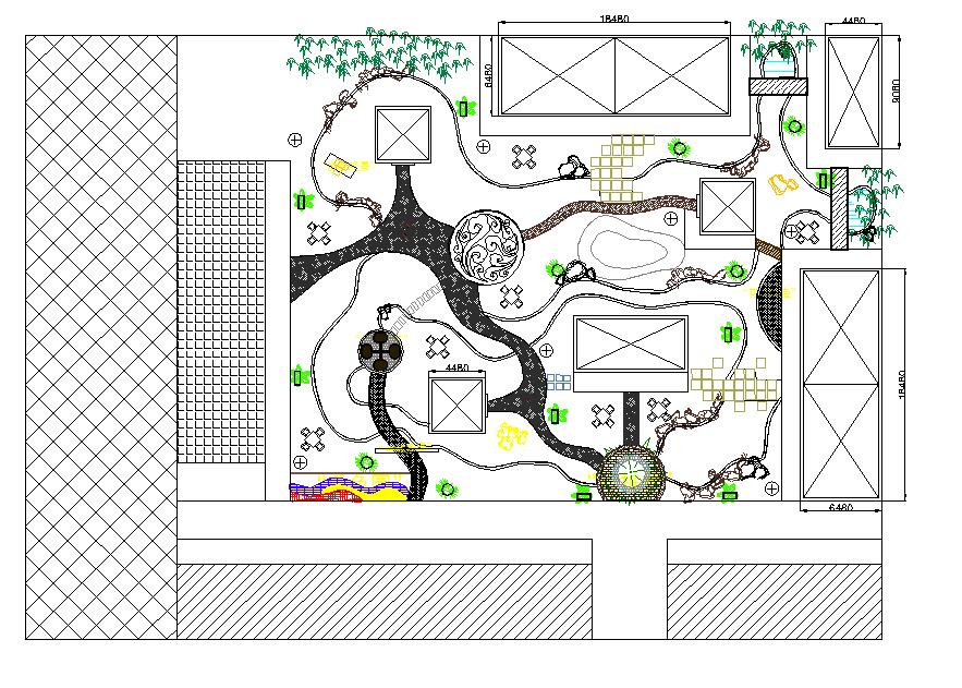 某庭院园林平面规划布置图