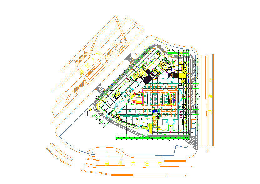 某高层百货商业建筑周边景观设计施工图（带效果图）