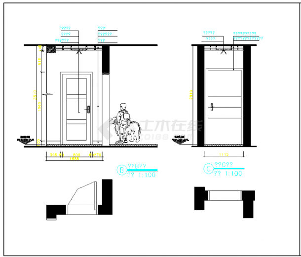 中式简约风格三室两厅室内装修施工图（附效果图）-图一