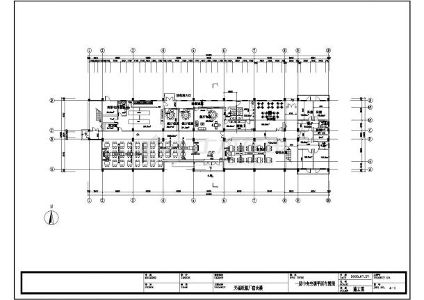 某地区三层纸箱厂办公楼中央空调设计图-图一
