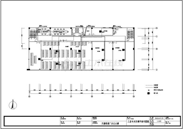 某地区三层纸箱厂办公楼中央空调设计图-图二