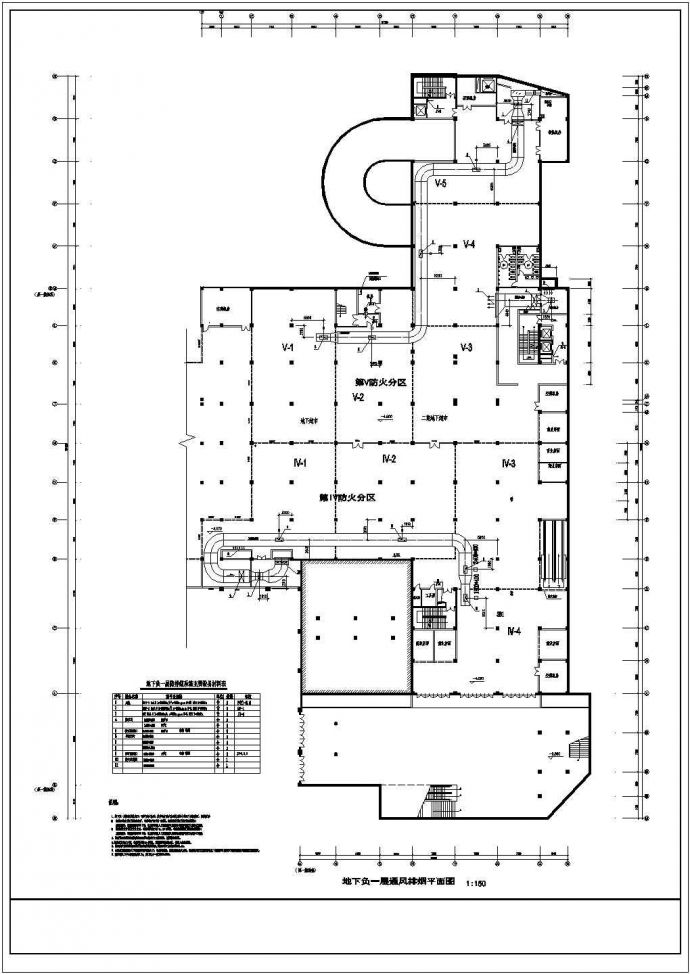 四川某地区中小型综合楼地下室三层通风暖通设计cad施工图_图1