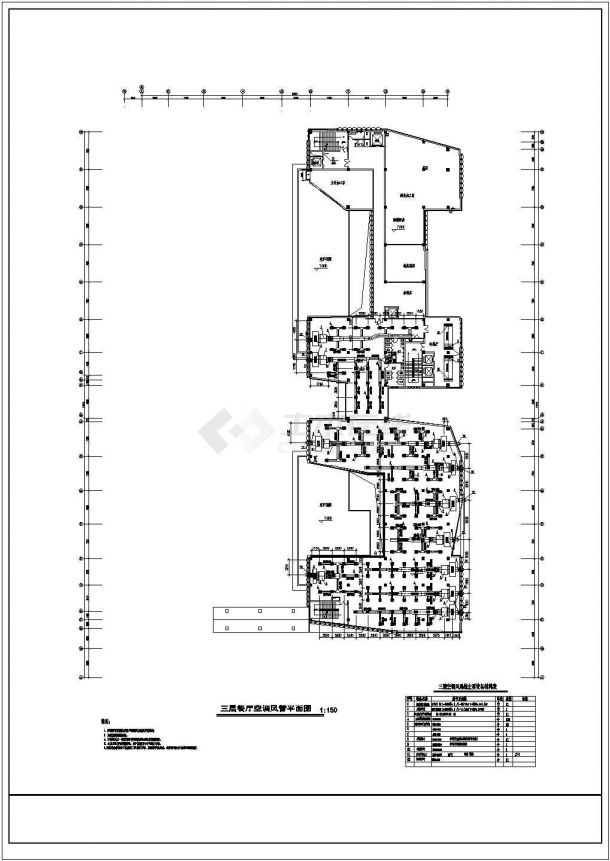 四川某地区中小型综合楼地下室三层通风暖通设计cad施工图-图二