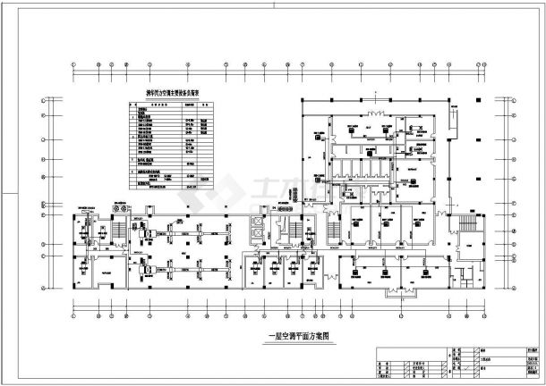 广西某地区办公楼空调暖通设计cad平面图-图一