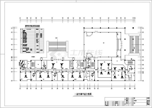 广西某地区办公楼空调暖通设计cad平面图-图二