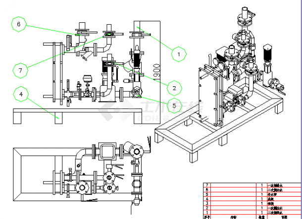 山东某地区工厂组合式换热机组大样设计CAD图-图一