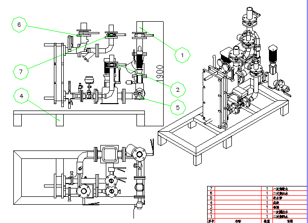 山东某地区工厂组合式换热机组大样设计CAD图