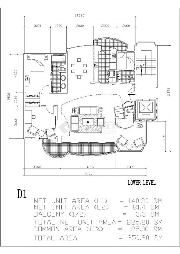 某地区高级别墅住宅完整设计施工图纸-图二