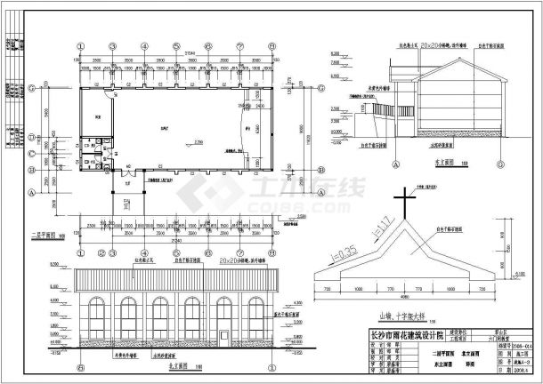某地教堂建筑和结构全套设计施工图-图二