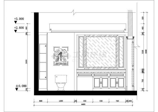 现代风格两层别墅样板房室内装修施工图（附效果图）-图一