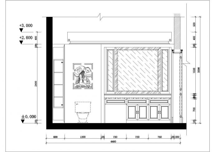 现代风格两层别墅样板房室内装修施工图（附效果图）_图1