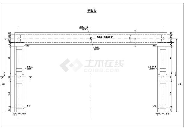 天桥施工图纸CAD原图（含钢箱梁设计图）-图一