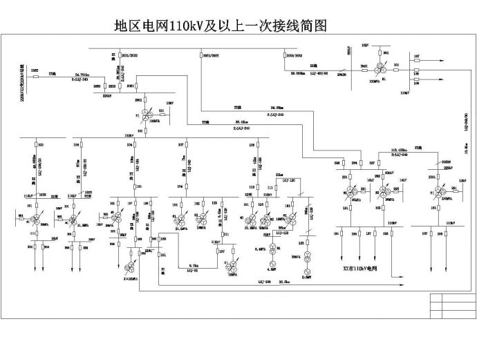 某地区电网主接线设计图CAD图纸_图1