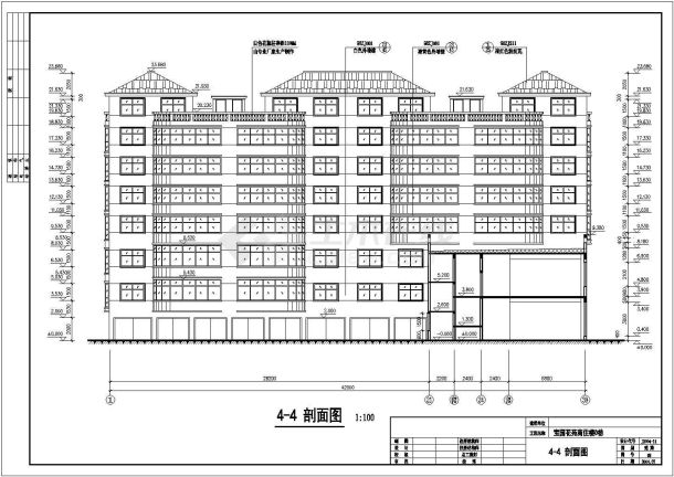 某地区大型商住楼建筑设计施工方案图纸-图二
