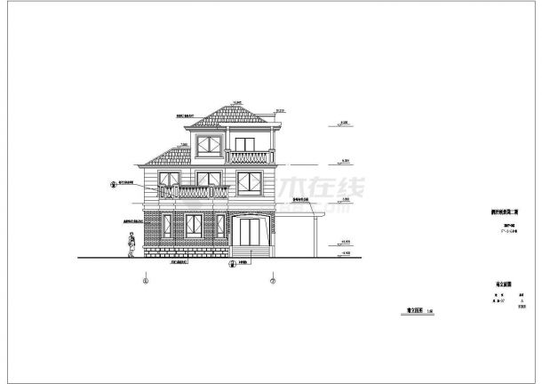 某地区三层住宅别墅设计施工方案图-图一
