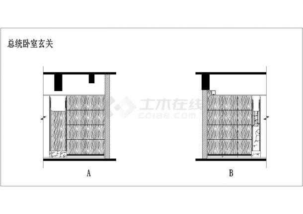 【天津】现代风格快捷酒店设计CAD施工图（附效果图）-图一