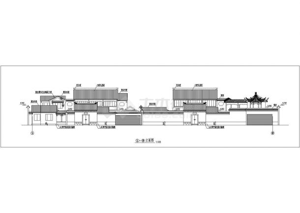 四川省某城市旅游景区古建筑CAD规划图-图一