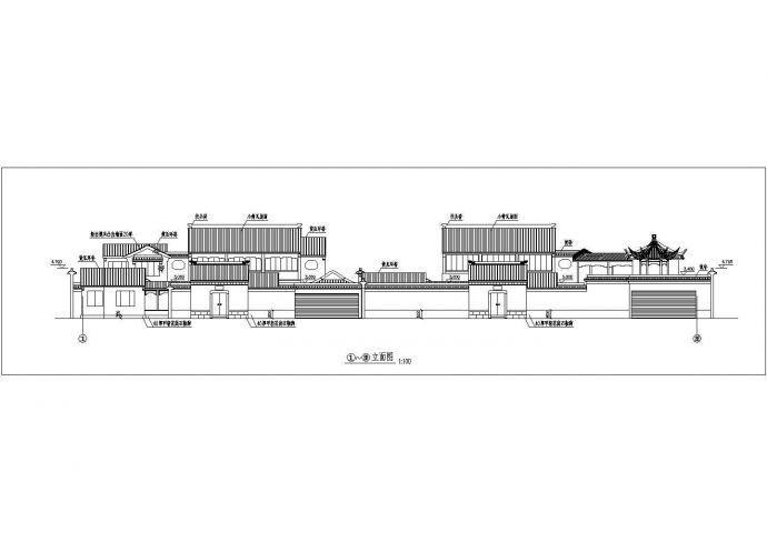 四川省某城市旅游景区古建筑CAD规划图_图1